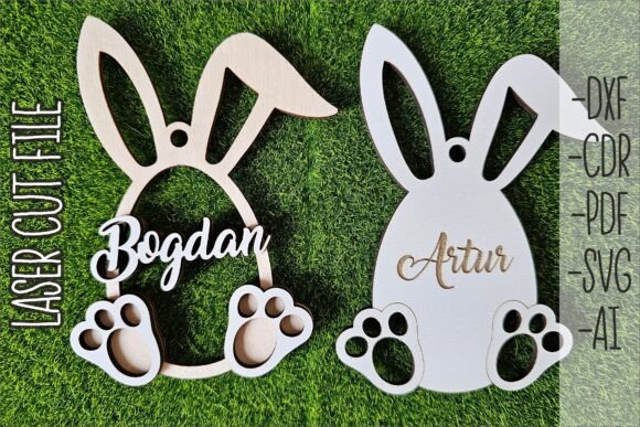 Download Easter Egg Tag SVG, Bunny Ear Tag Laser - Easter egg Collection