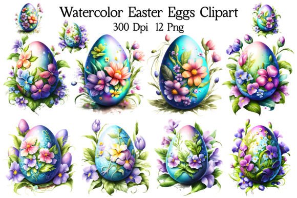 Download Watercolor Easter Eggs Clipart - Easter egg Collection