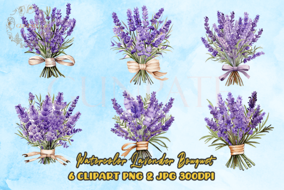 Download Lavender Bouquet Watercolor Clipart - Watercolor clipart Collection