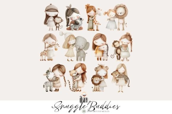 Download Snuggle Buddies Baby Animals Clipart - Premium Bundle