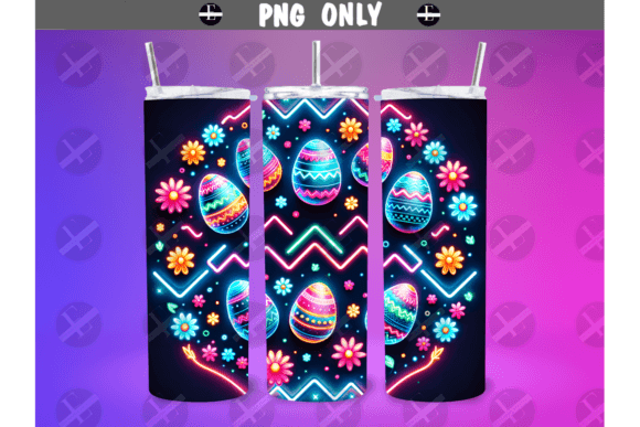 Download Neon Easter Eggs &amp; Flowers Tumbler Wraps - Easter egg Collection