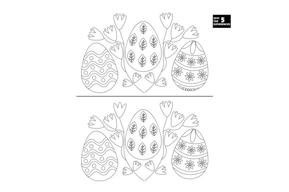 Download Decorated Easter Eggs Coloring Page Spot the Differences - Easter egg Collection