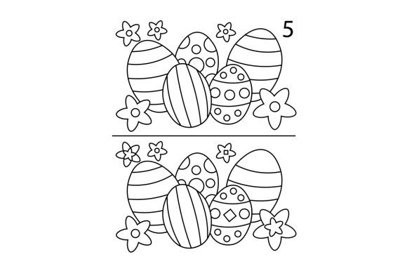 Download Decorated Easter Eggs Coloring Page Spot the Differences - Easter egg Collection